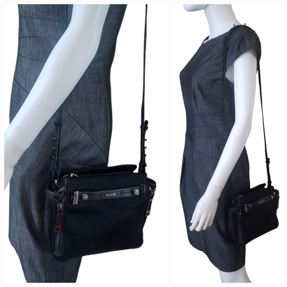 BOTKIER Leroy Calf Hair Leather Crossbody Bag Black